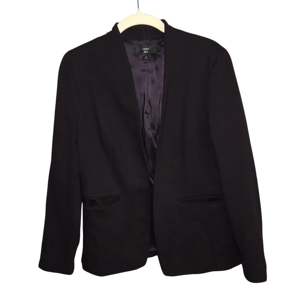 J.Crew Blazer 365 Womens 8 Black Open Front Professional Workwear Tailored
